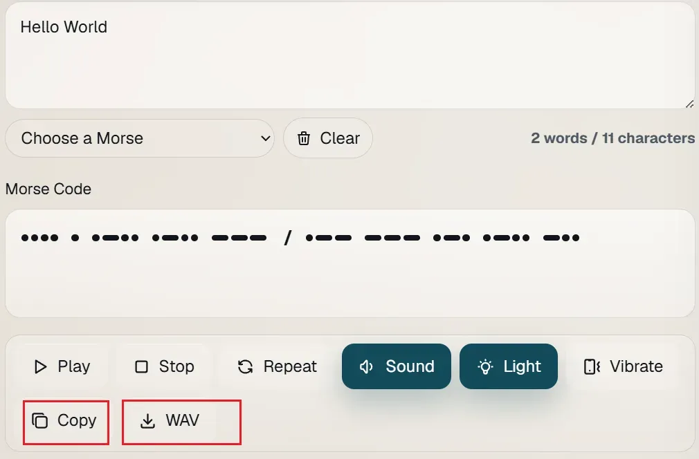 Copy and WAV export
