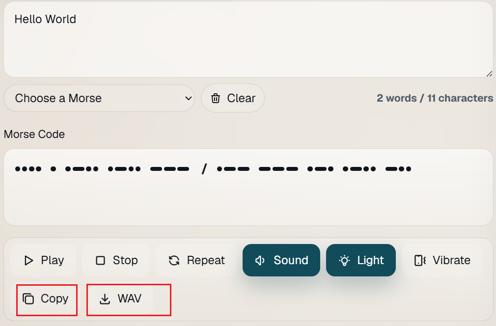 Copy and WAV export